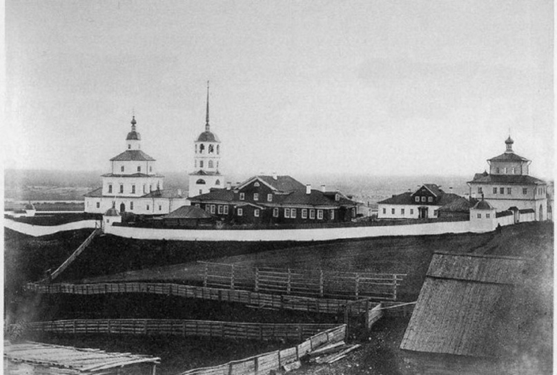 Пинежский уезд, вид Красногорского Богородицкого монастыря, фото 1880-х годов