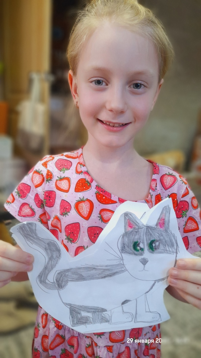 Машушуня и поделка Кот Малыш