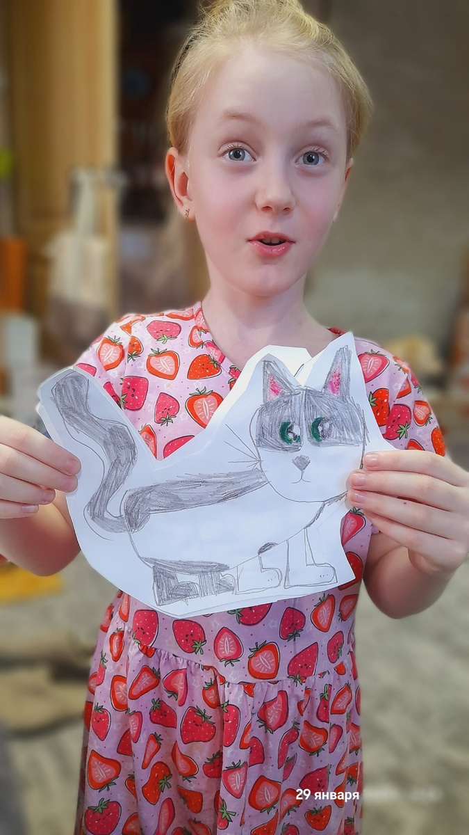 Машушуня и поделка Кот Малыш