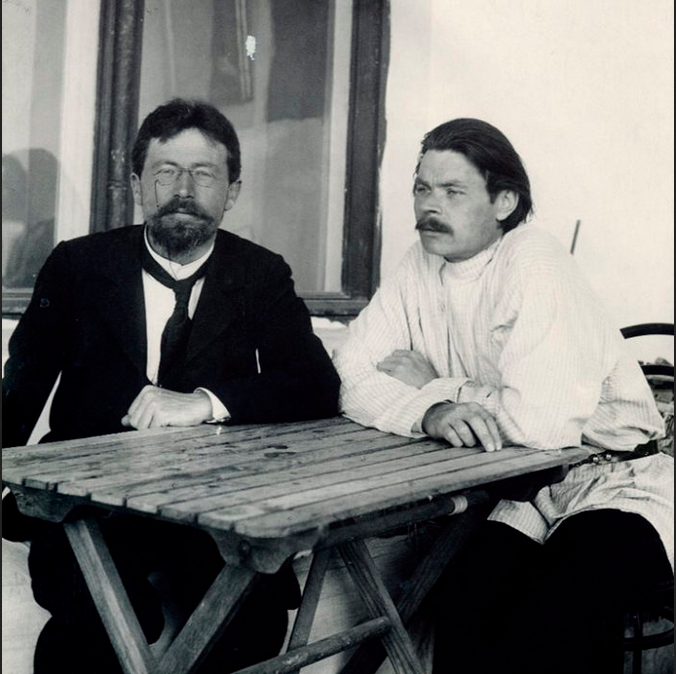 А. П. Чехов с А. М. Горьким в Ялте