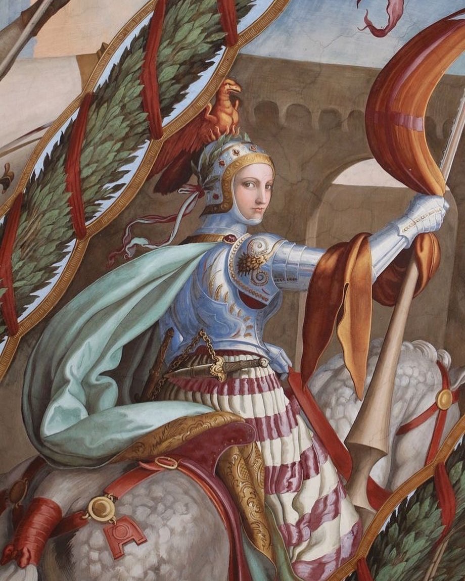 Женщина-рыцарь (картина Julius Schnorr von Caroesfeld, XIX век, pinterest.com).