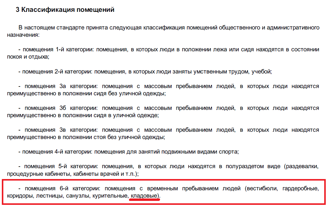 Фрагмент ГОСТ 30494-2011 "Здания жилые и общественные. Параметры микроклимата в помещениях (с Поправкой, с Изменением N 1)"