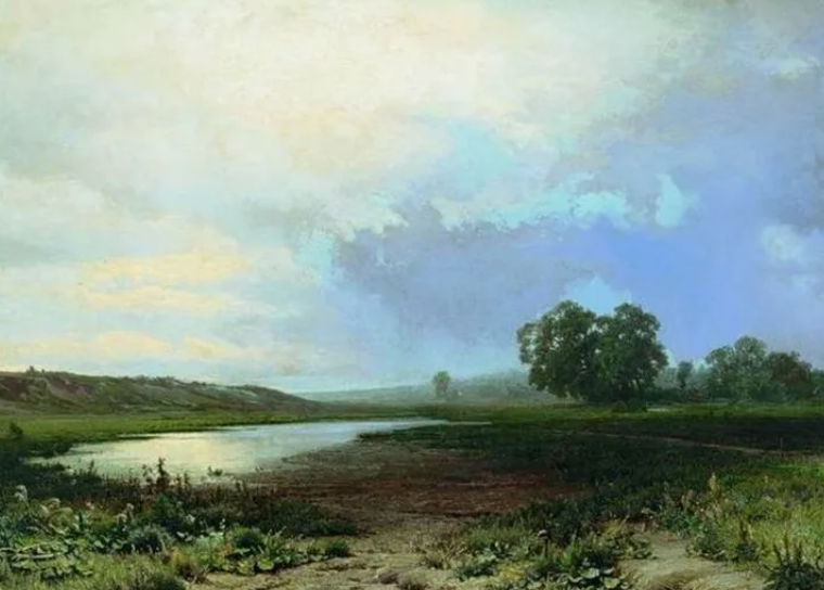 Фрагмент картины Мокрый луг