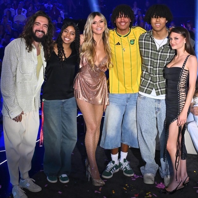 Том Каулитц и Хайди Клум с детьми