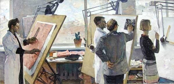Картина «Чертежники». Иван Степанов. 1967 г.
Картина «Чертежники». Иван Степанов. 1967 г.