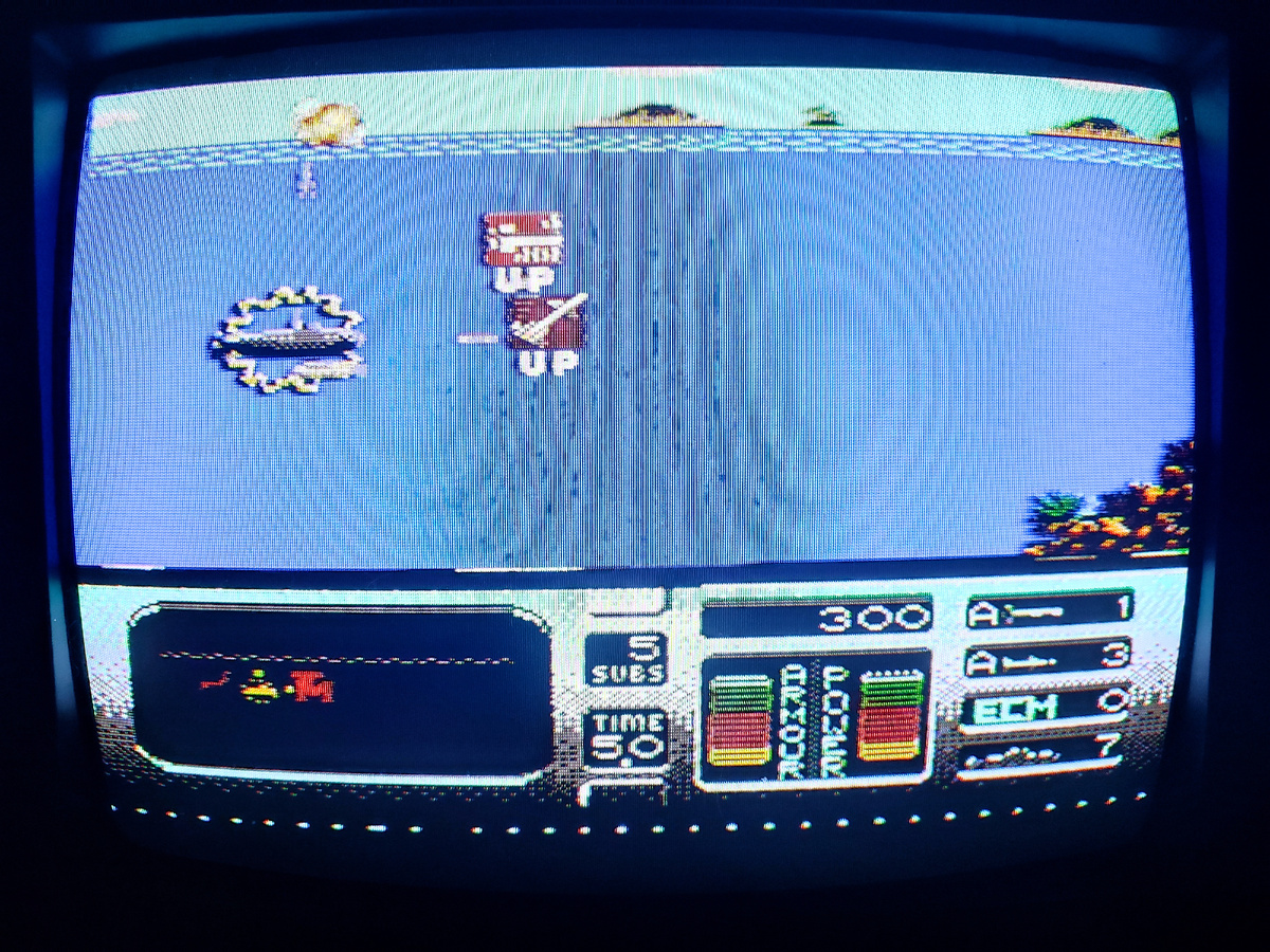 Фото сделаны мной. На фото игра . Оригинал игры "The Hunt for Red October" был разработан Beam Software для NES и Game Boy, Riedel Software Productions для SNES и издан Hi-Tech Expressions, Inc в 1991г. Дизайнер Эндрю Дэви. Фото демонстрирует начальную заставку игры, а так же общий визуальный фон игры. Подробнее об этом рассказано в статье. Все материалы принадлежат правообладателям и размещены исключительно в информационных целях.