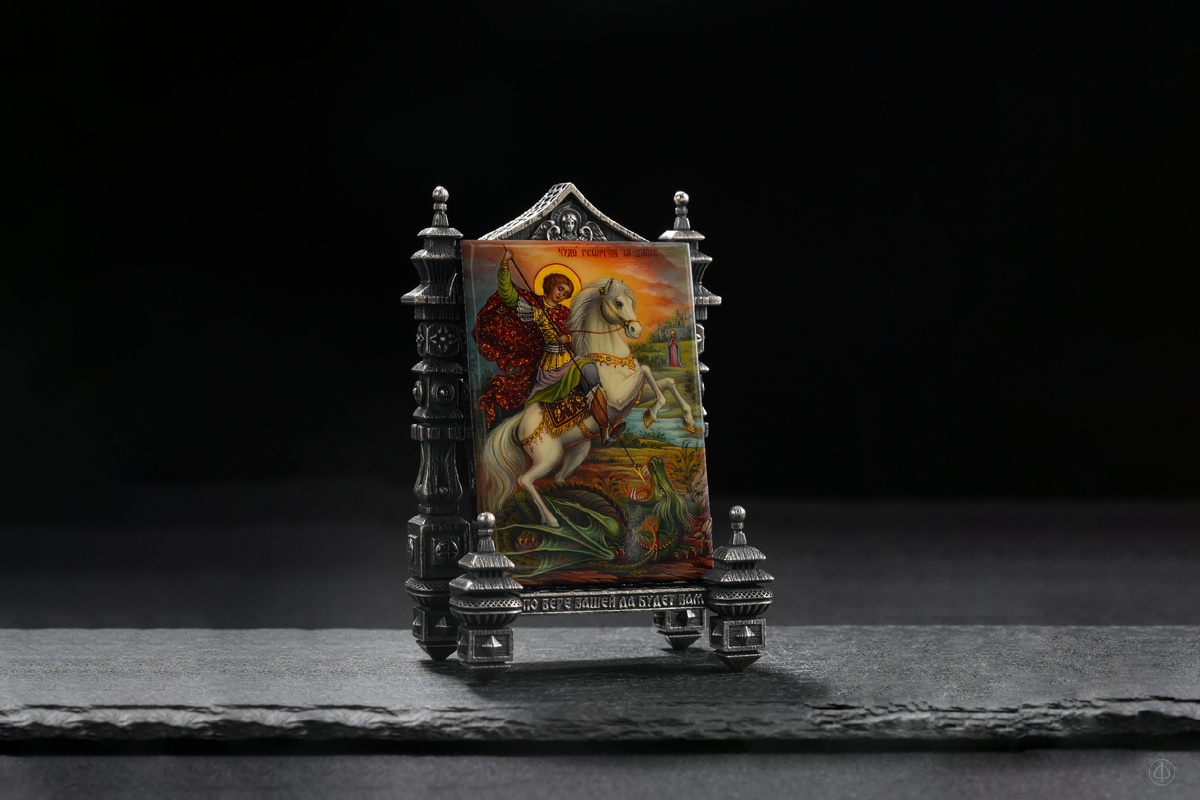 Икона "Чудо Георгие о Змие" - работа ювелирного дома "Дмитрий Федоров"