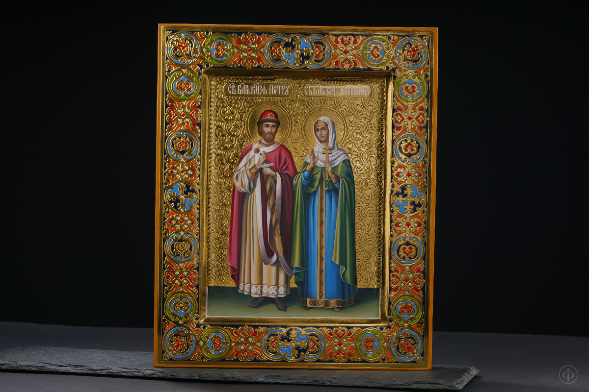 Икона ручной работы - Петр и Феврония Муромские 