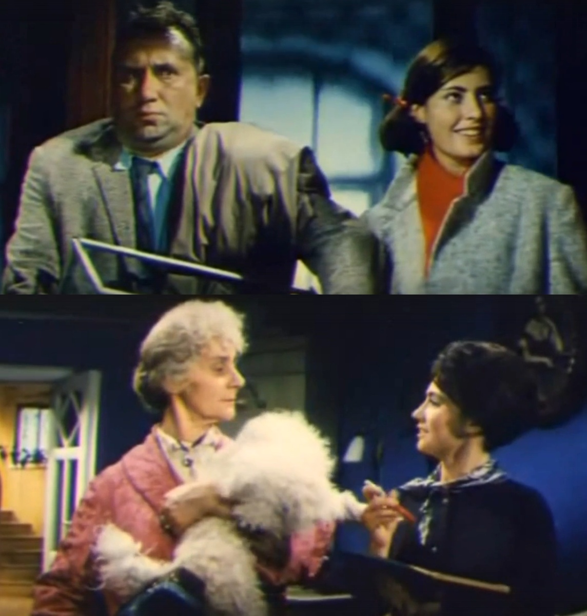 В эпизодах "Возвращённой музыки" снялись замечательные актёры. Алексей Смирнов сыграл мужчину с аквариумом, а Эдда Урусова предстала перед зрителями в образе арфистки Ангелины Осиповны, которую начала подводить память  