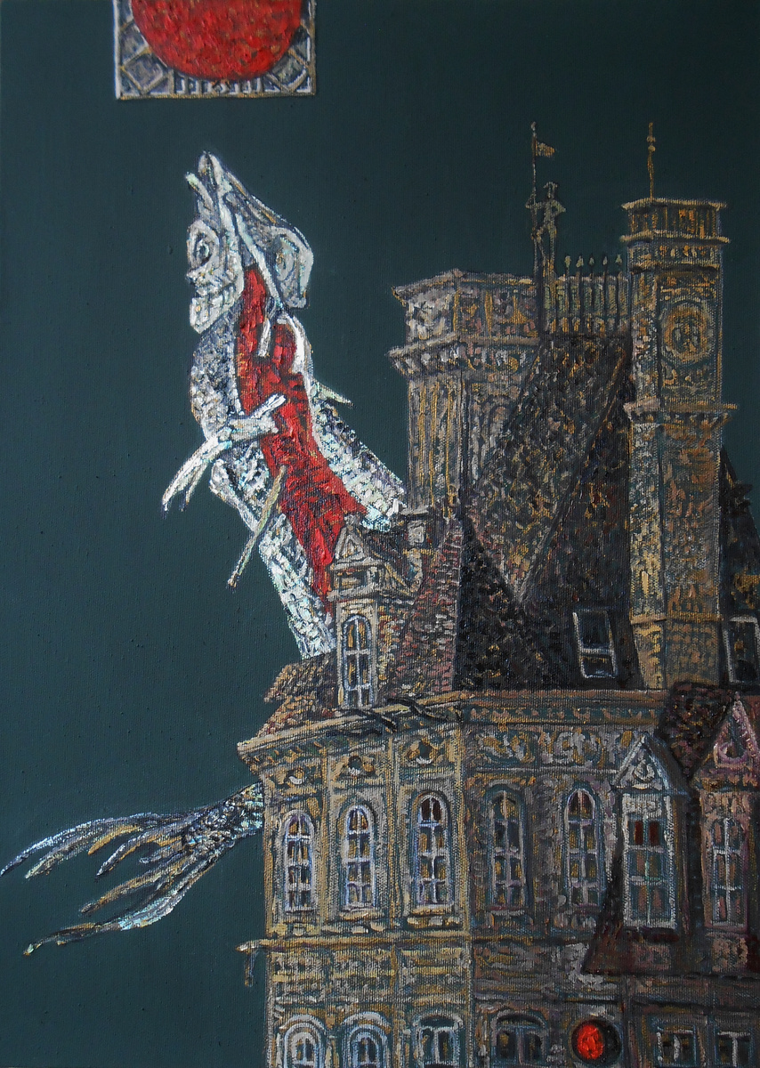 Владислав Несынов "Омуль в Париже" (серия из пяти холстов)