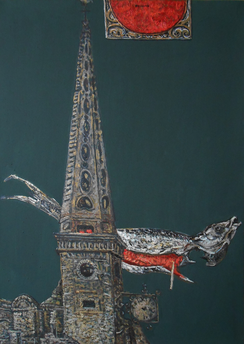 Владислав Несынов "Омуль в Париже" (серия из пяти холстов)