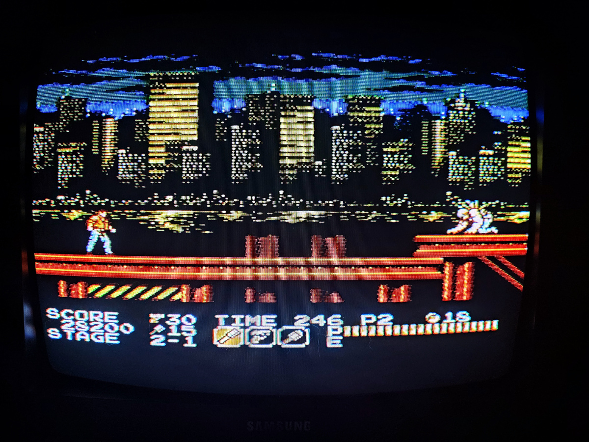 Фото сделаны мной. На фото игра "Gun-Dec". Оригинал игры "Vice: Project Doom" был разработан Aicom и издан Sammy Corporation в 1991г. для NES. Фото демонстрирует начальную заставку игры, а так же общий визуальный фон игры. Подробнее об этом рассказано в статье. Все материалы принадлежат правообладателям и размещены исключительно в информационных целях.