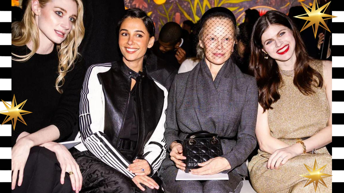 Элизабет Дебики, Наоми Скотт, Памела Андерсон и Александра Даддарио на показе Dior Haute Couture весна/лето 2025