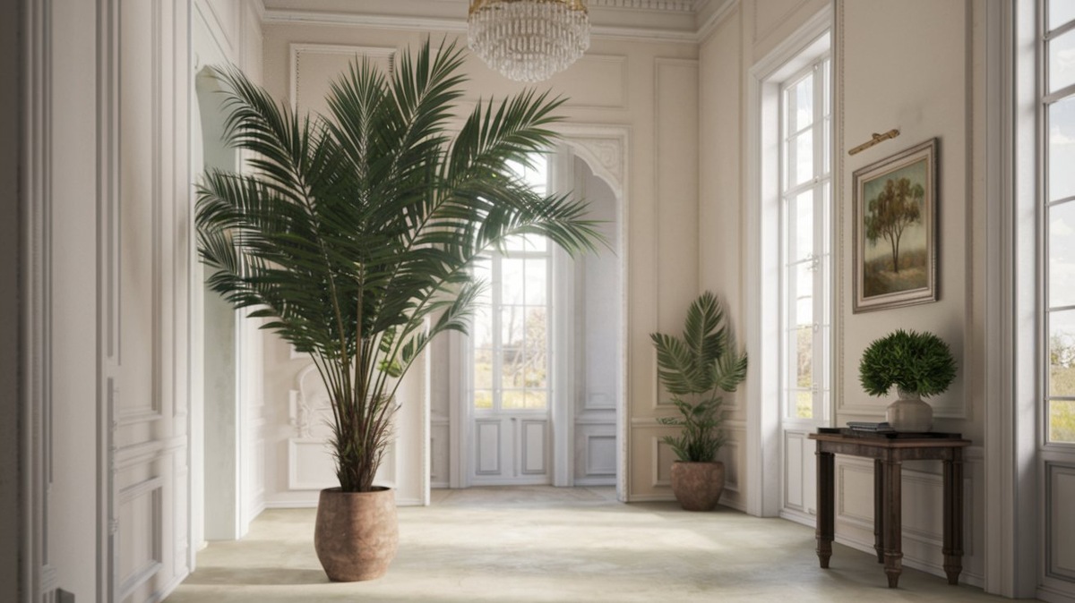 1. Большие искусственные деревья — акцент в интерьере