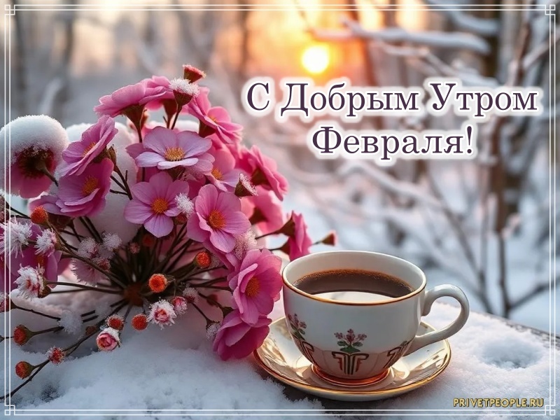 Фото открытка доброе утро январь позитивные красивые Картинки с Добрым утром Февраля Привет Пипл! Дзен