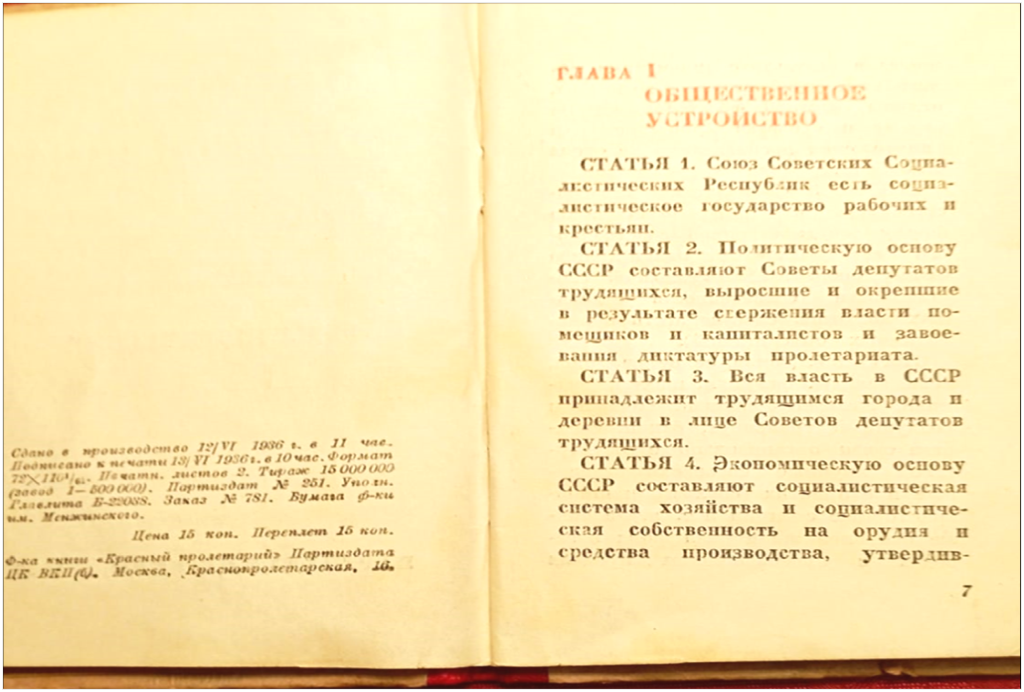 Конституция СССР  1936 года Фото автора
