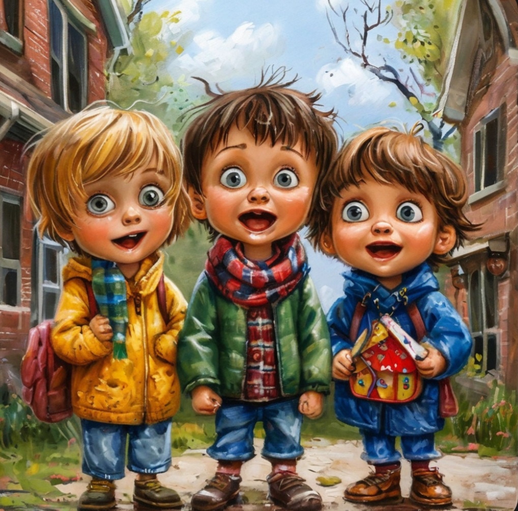 Одноклассники гуляют после школы