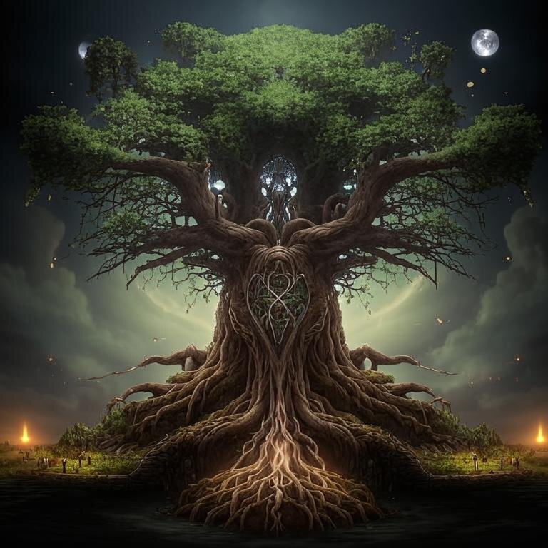 Древо Иггдрасиль. Сделано с помощью нейросети 