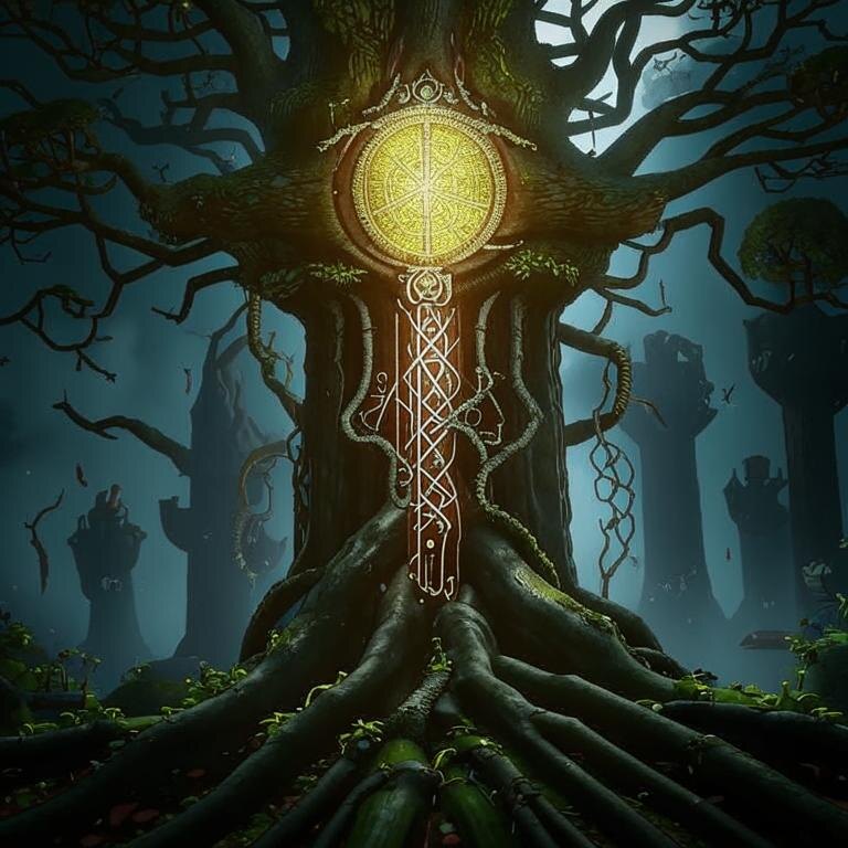 Источник Мимира (мудрости). Сделано с помощью нейросети 