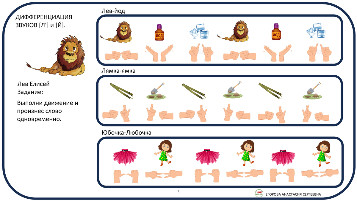 ДИФФЕРЕНЦИАЦИЯ ЗВУКОВ Ль и Й