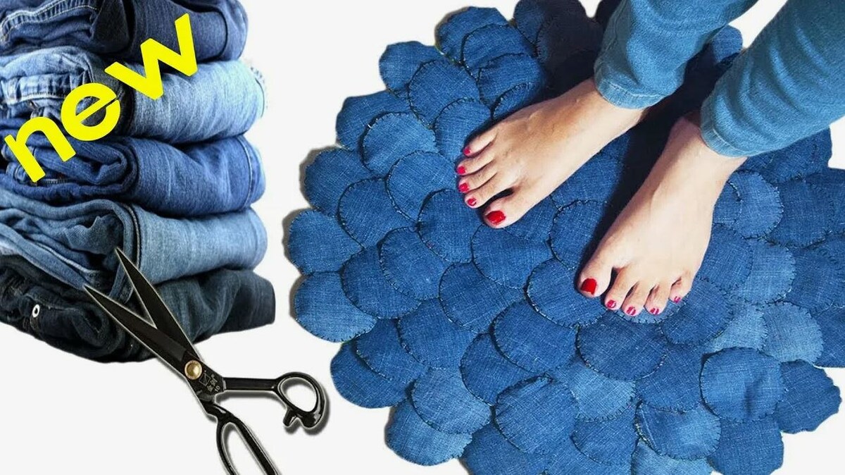 Как сплести коврик из старых джинсов: пошаговая инструкция от бабушки
