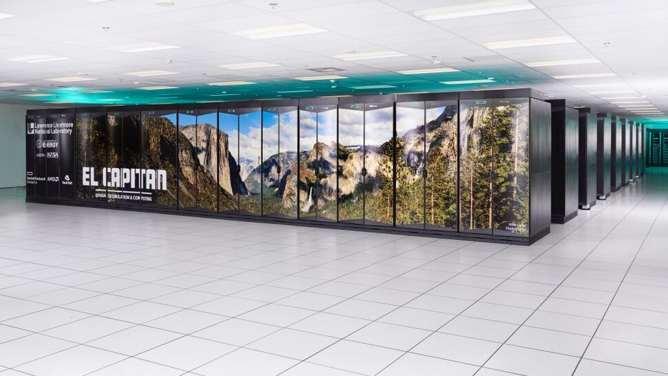 Суперкомпьютер Эль-Капитан. (Изображение предоставлено: Ливерморская национальная лаборатория Лоуренса (LLNL))
