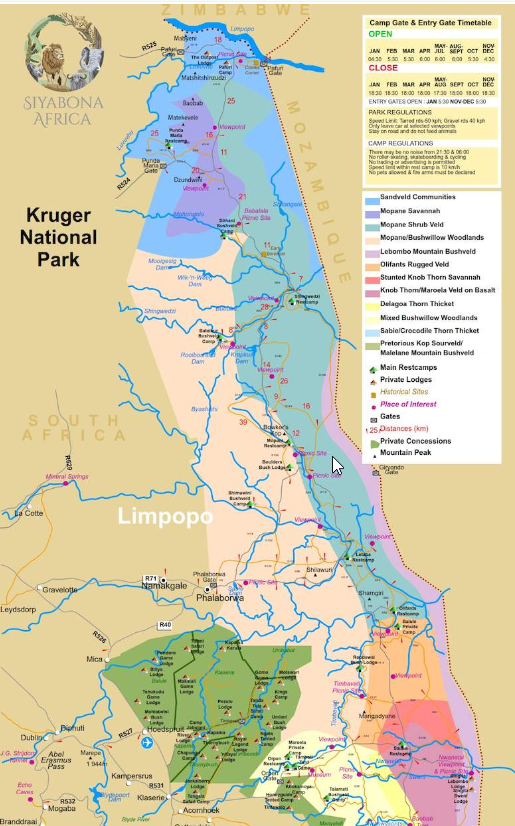 Парк Крюгера - самый большой парк Южной Африки и один из самых больших в регионе. Фото с сайта парка крюгера.