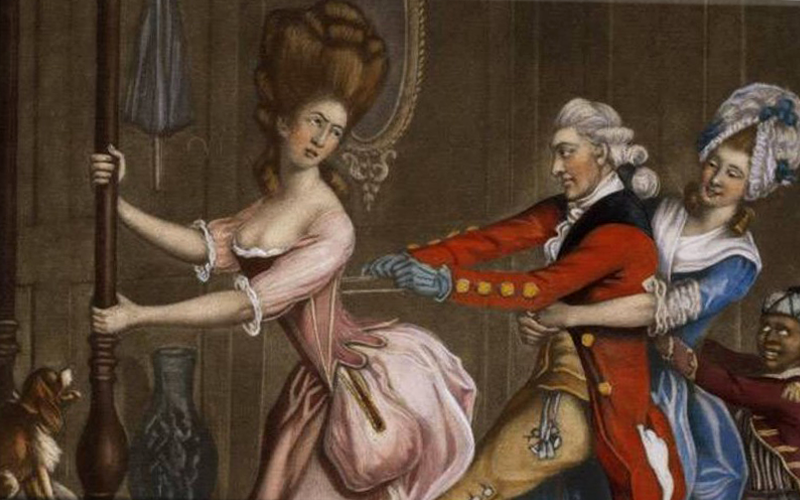 Без посторонней помощи, дама не одевалась. Картинка  из открытых источников