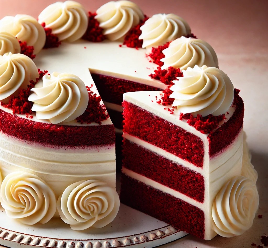  Торт «Красный бархат» с кремом чиз 
