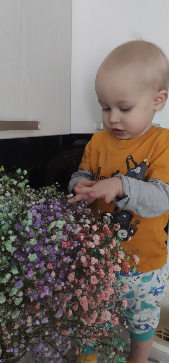 Ваня и мои цветы. 2 года назад