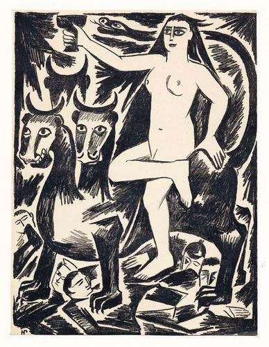 Дева на Звере Из серии «Мистические образы войны» 1914 г., Гончарова Н. С.