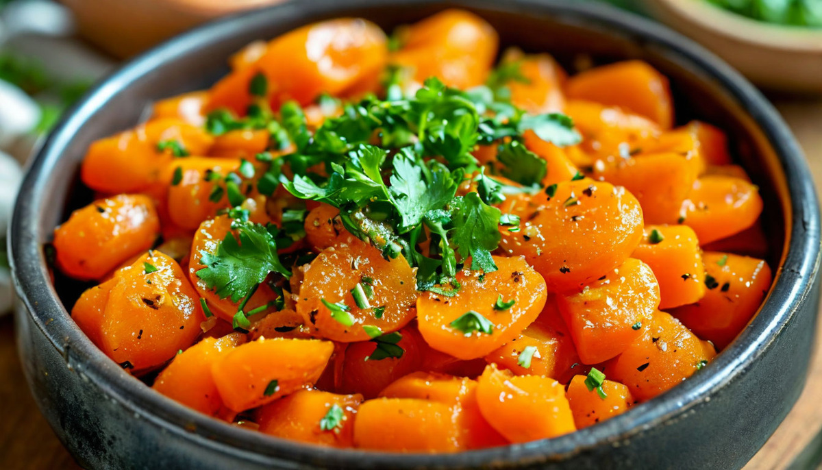 Морковно-луковая тушеная смесь на сковороде