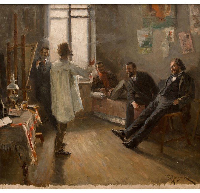 Борис Михайлович Кустодиев, «В мастерской художника», 1896 год. Из собрания Смоленской художественной галереи