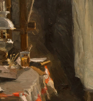 Фрагмент эскиза Кустодиева «В мастерской художника».