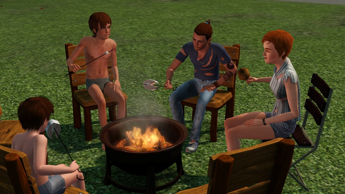 Здесь Санни решила игнорировать правила расстановки стульев и достала себе стул из воздуха