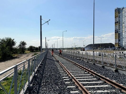    В Левенцовке почти завершена укладка новых трамвайных путей // фото: "Ростовский трамвай"