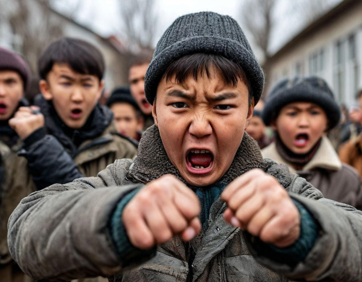 Киргизия: главные причины почему местные щкольники избили русского школьника с печальными последствиями. Фото из нейросети