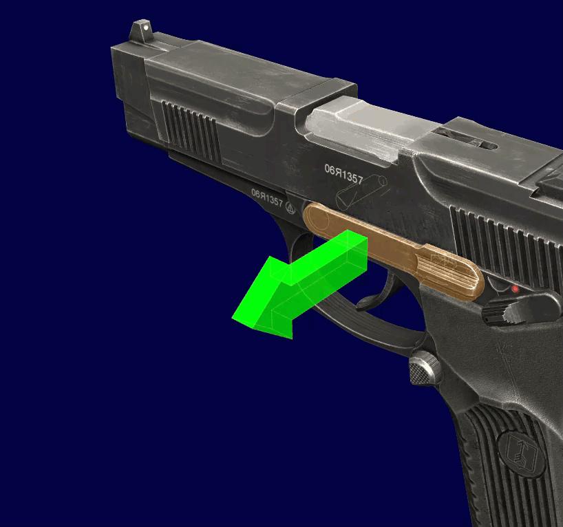 Отделение замыкателя от рамки (World of Guns Gun Disassembly)