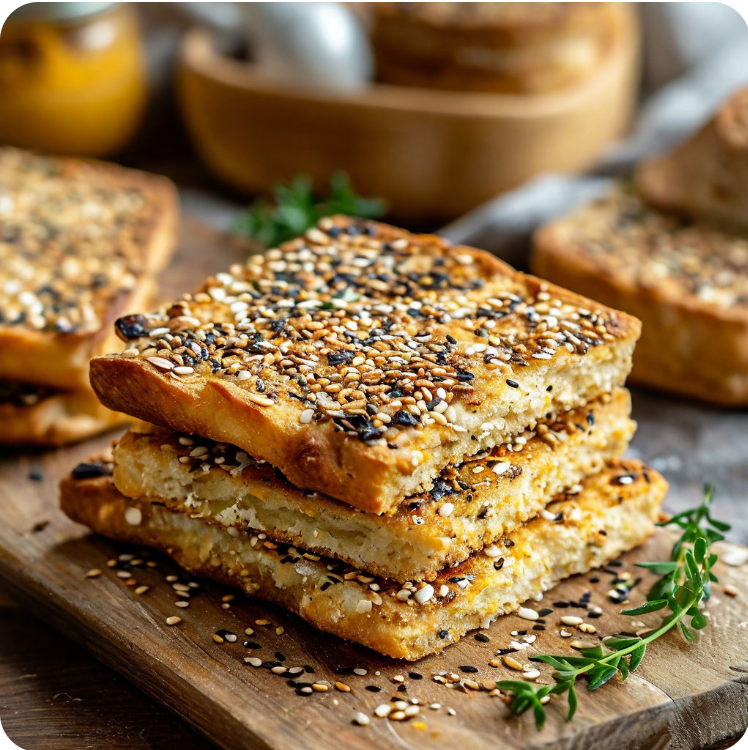 Постные хлебцы с семенами. Постная несладкая выпечка