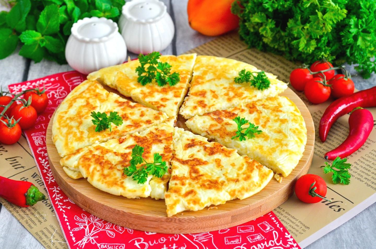 ПП хачапури с творогом на сковороде