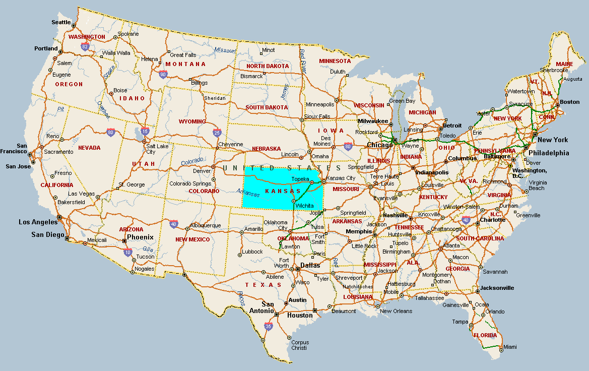 Канзас на карте США.  фото: картинки яндекса.