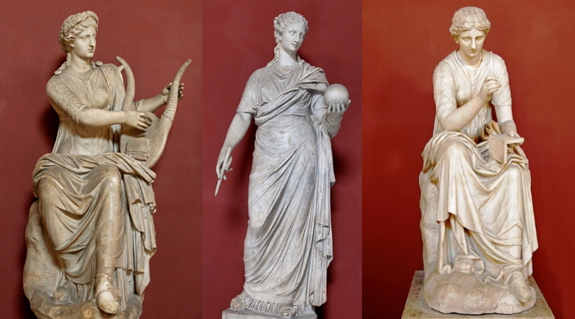 Три музы: Терпсихора, Урания, Каллиопа