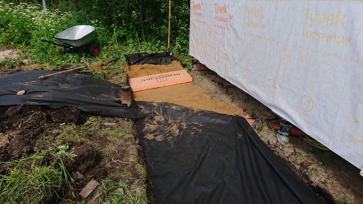 Укладка геотекстиля