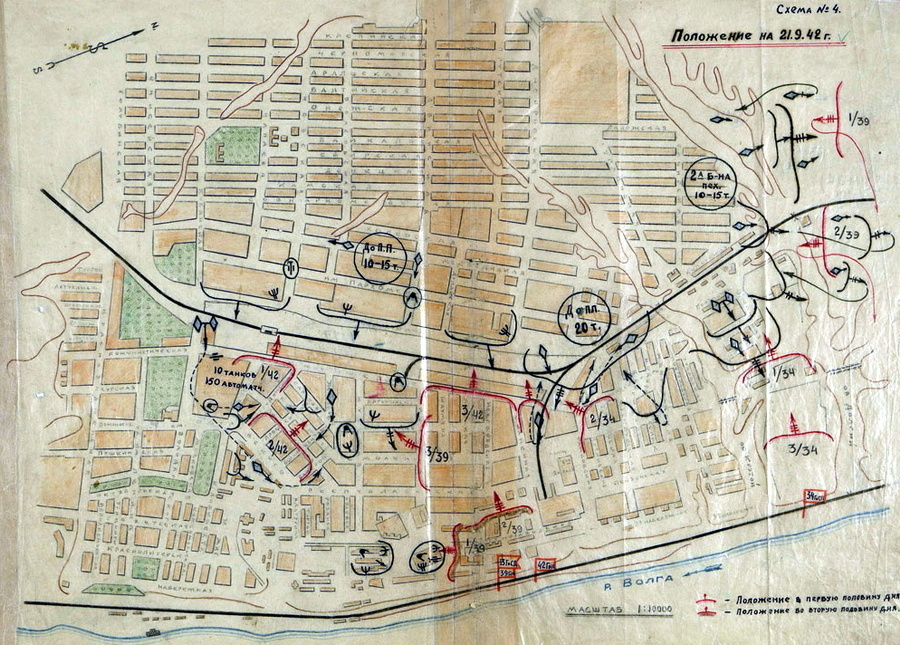 Положение частей 13-й гв.сд на 21 сентября 1942 года
