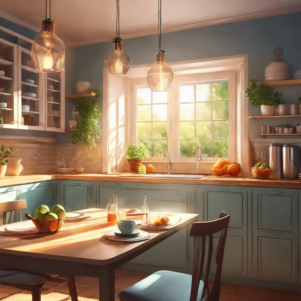 Уютная кухня с краном и раковиной