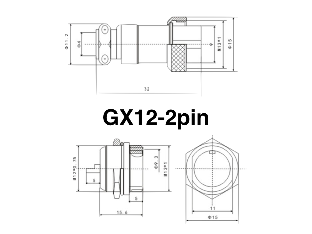GX12-2pin
