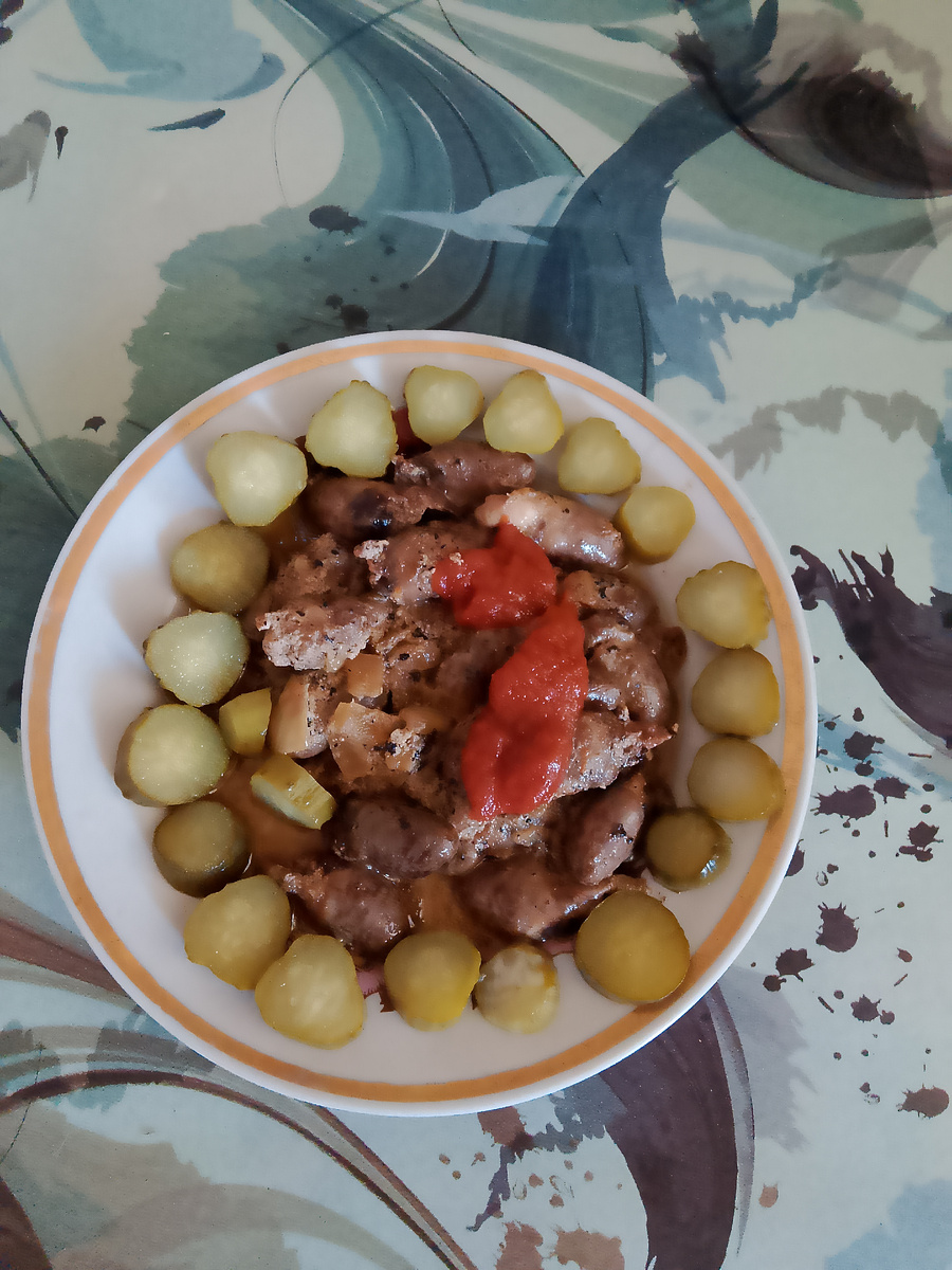 Куриные сердечки.