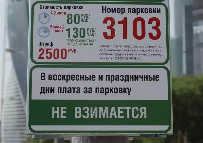 Платные парковки в Москве