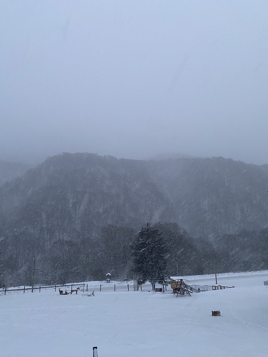 Вокруг горы. Идет снег