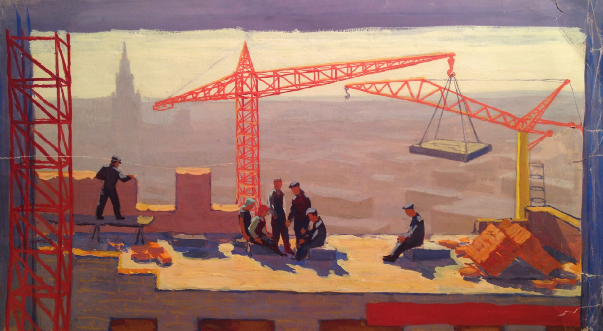 Живопись СССР. Строительство. Из открытых источников в сети.